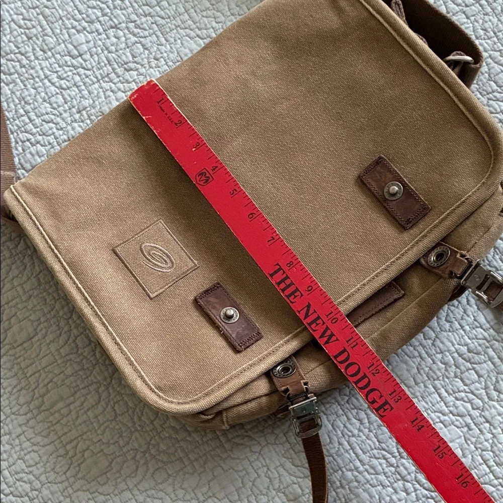 Timbuk2 Tan Canvas Single Speed Messenger Crossbody Bag Leather Trim Y2K Vintage